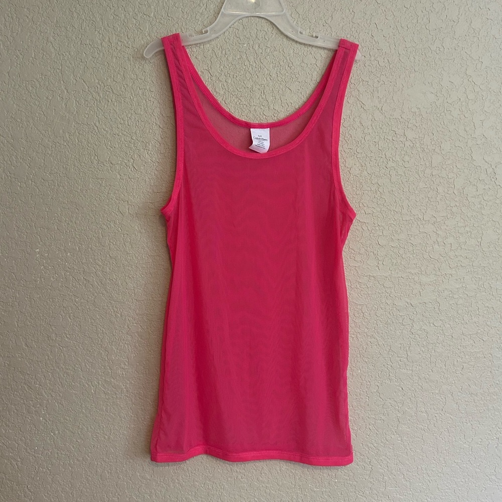 Bright Pink Mesh Tank Top Size XS/S Rave Top